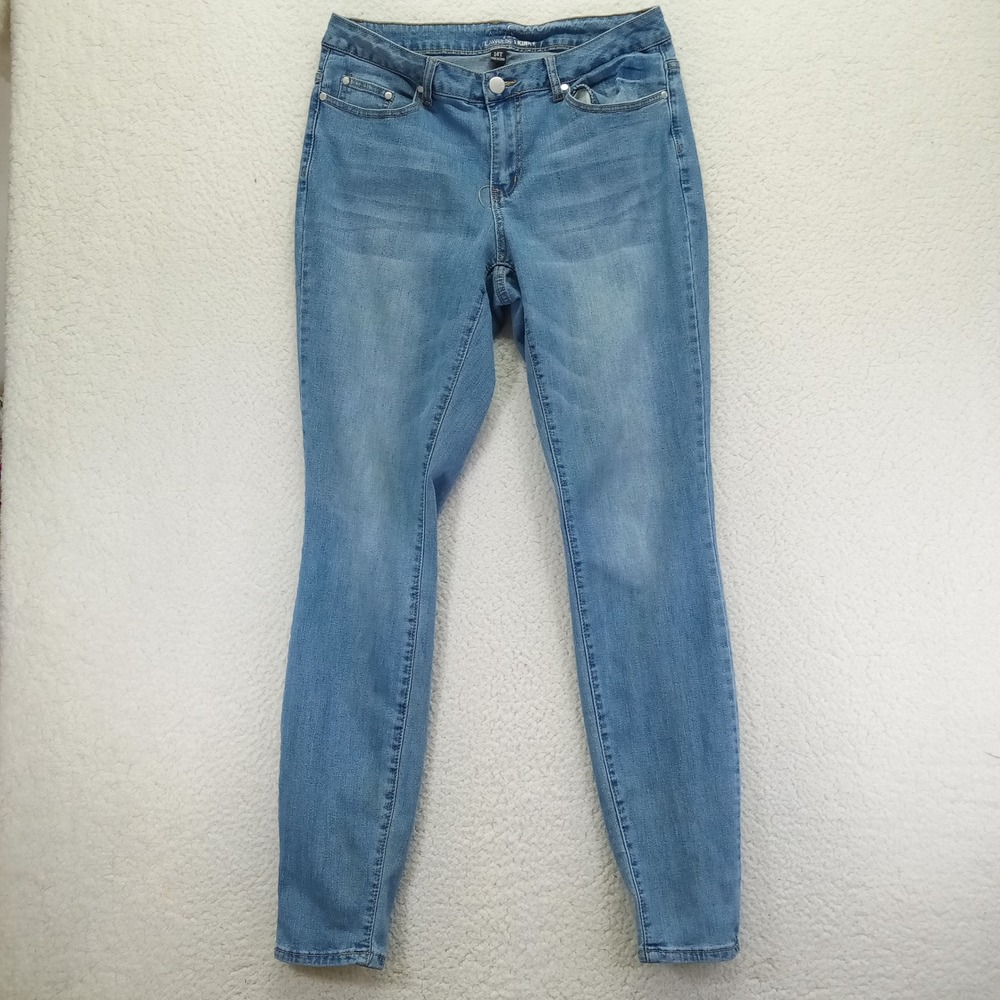Ashley Stewart Flawless Skinny Jeans Medium Wash Blue Plus Tall Size 14T Stretch